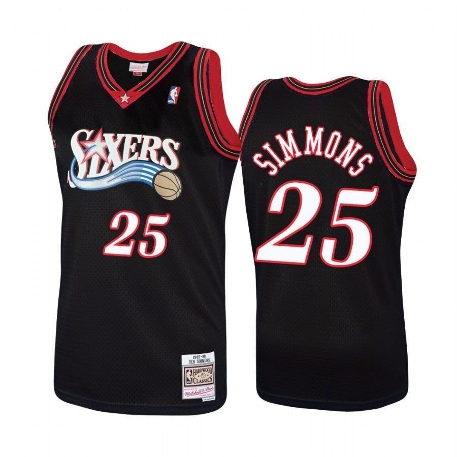Men's Philadelphia 76ers Ben Simmons Hardwood Classics Black Jersey