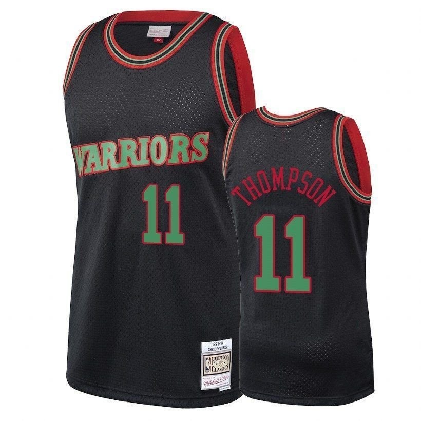 Men's Klay Thompson Warriors #11 Black Christmas Jersey S-3XL