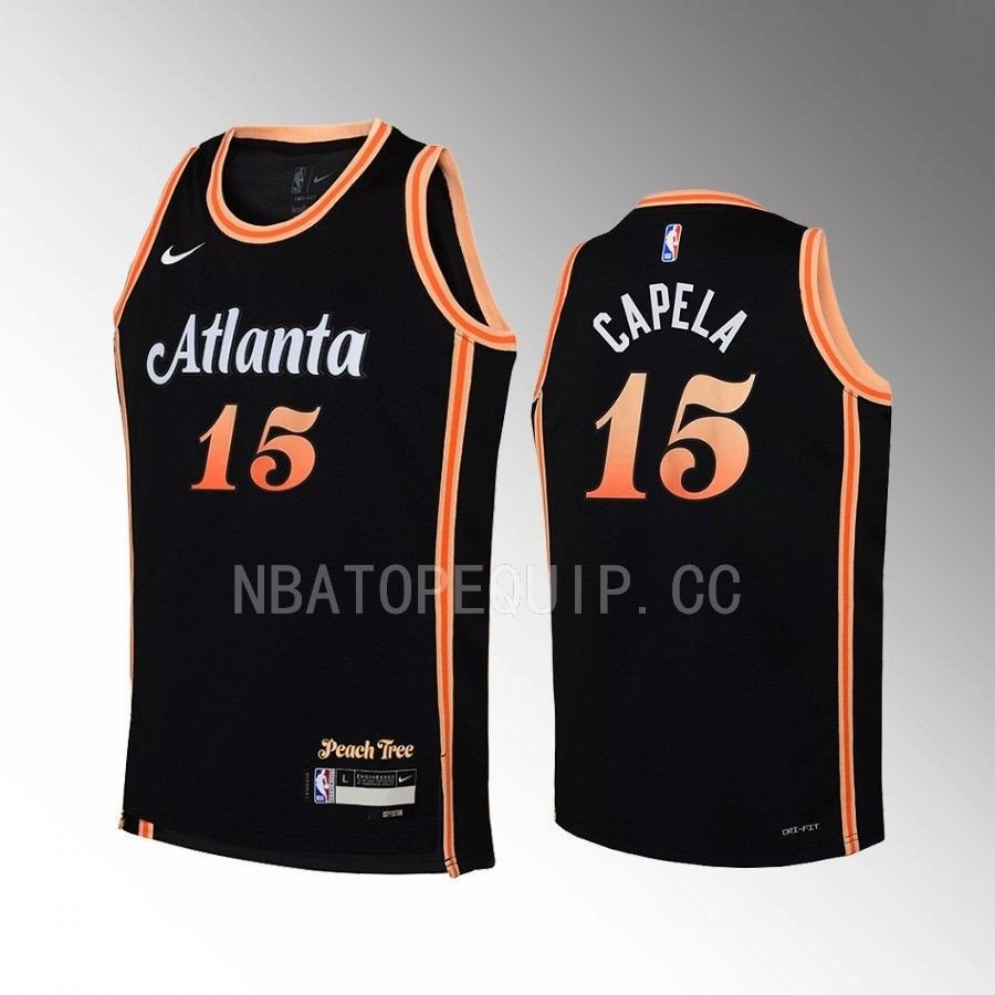 Atlanta Hawks Clint Capela 15 City Edition Black Youth Jersey Swingman