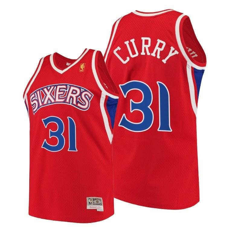 Seth Curry Philadelphia 76ers Red Throwback 90s Jersey HWC Swingman - Men Jersey
