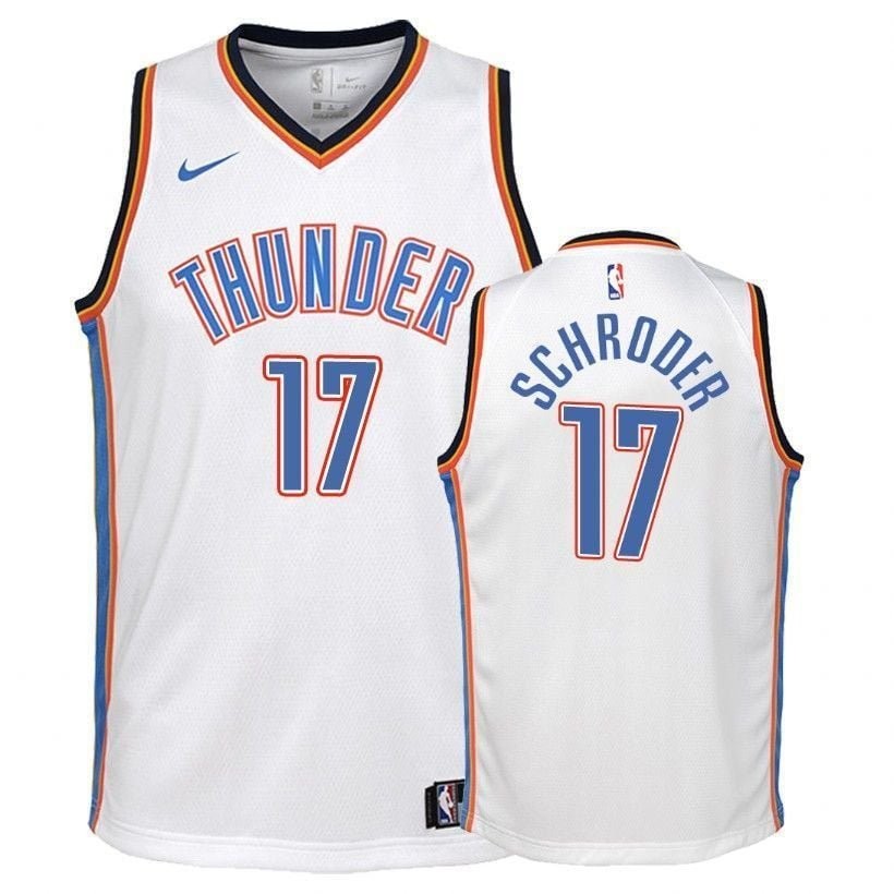 Youth Thunder Dennis Schroder 17 Association White Jersey - Unisex Basketball Jersey