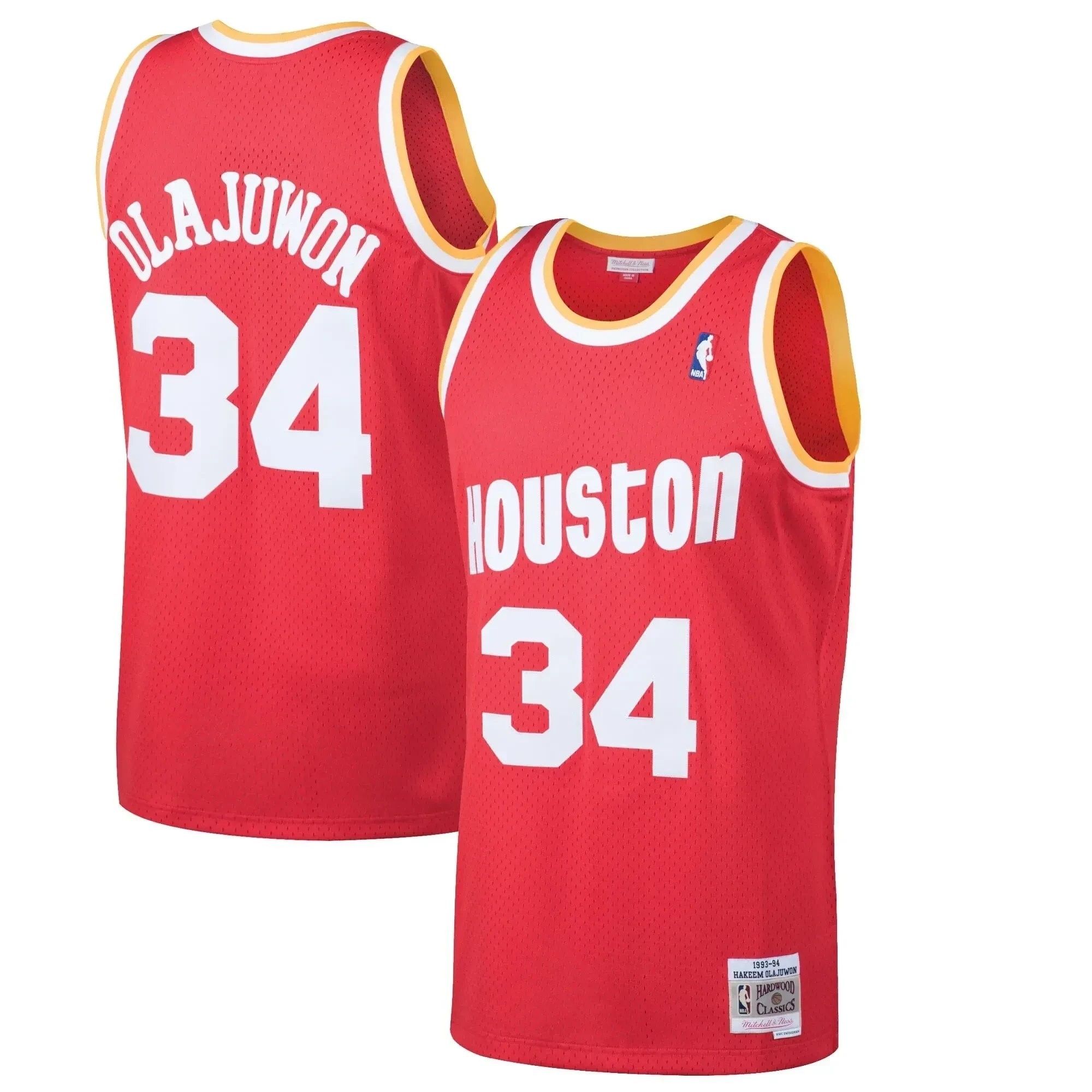 Hakeem Olajuwon Houston Rockets Mitchell & Ness 1993-94 Hardwood Classics Swingman Jersey Red