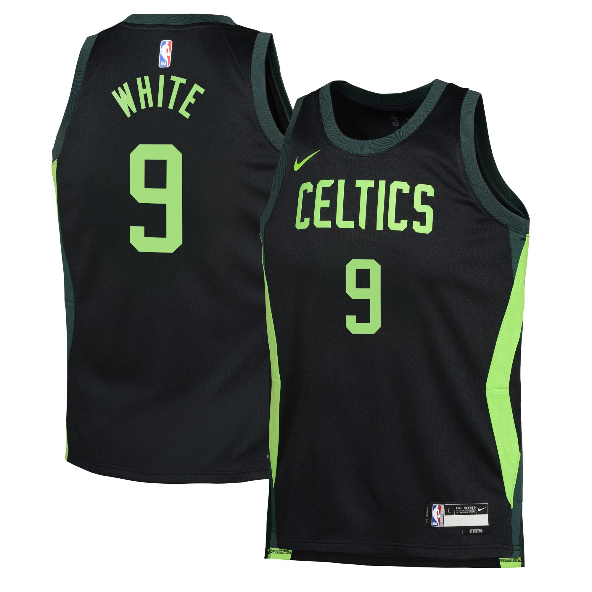 Boston Celtics City Edition Swingman Jersey 2024 Black Derrick White Youth