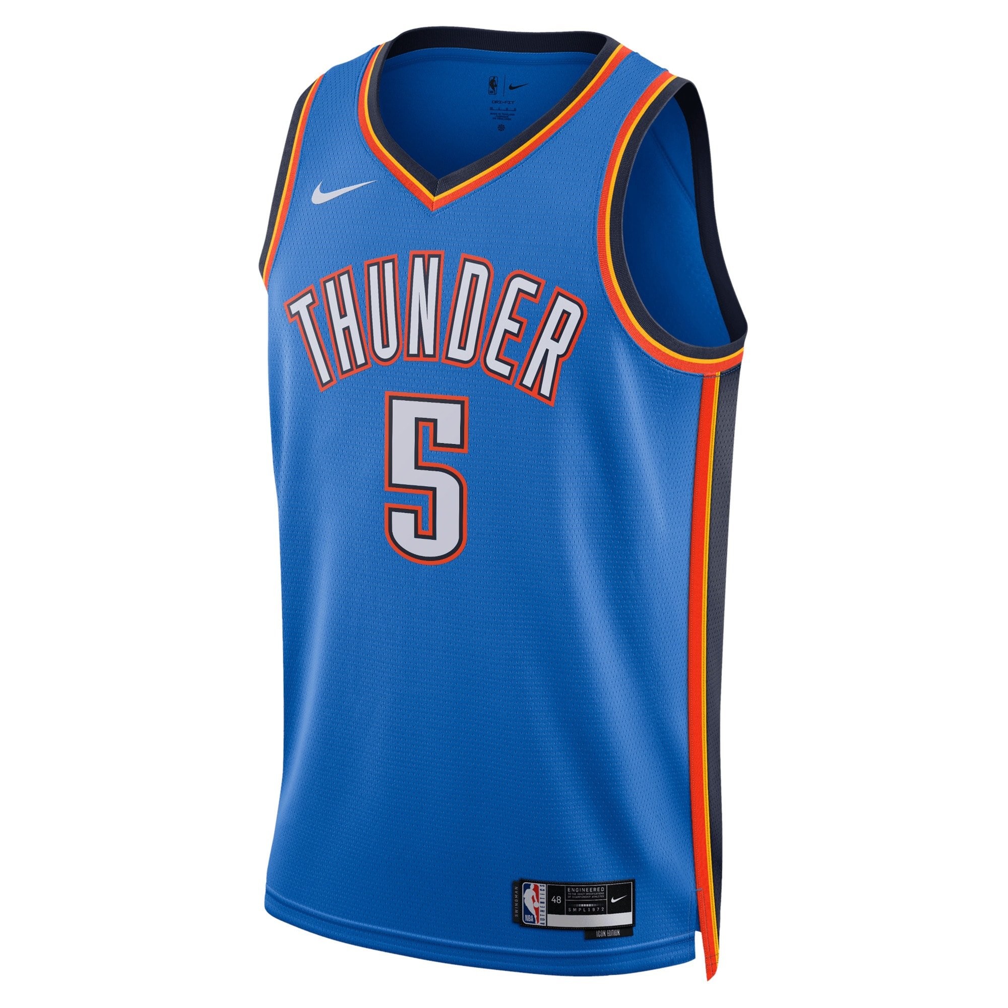 Oklahoma City Thunder Icon Edition Swingman Jersey Blue Luguentz Dort Unisex