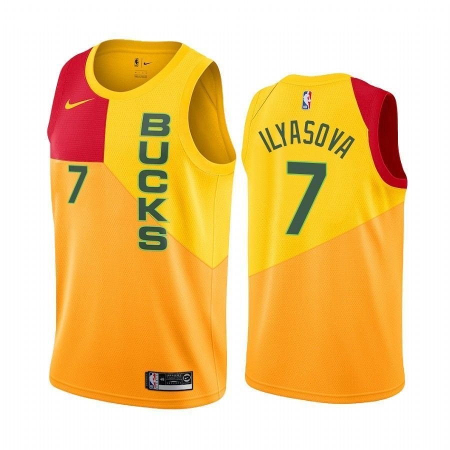 Men's Milwaukee Bucks Ersan Ilyasova #7 City Edition Basketball Jersey Multicolor S-3XL