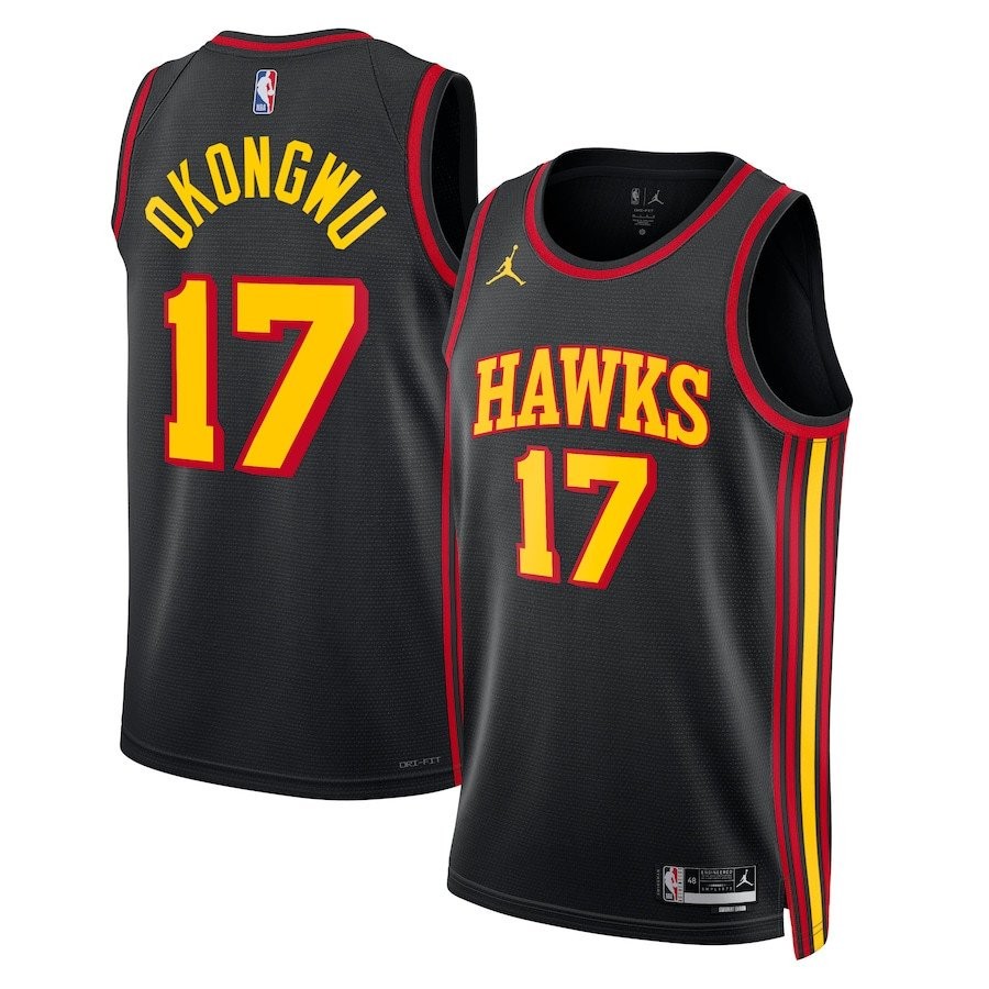Onyeka Okongwu 17 Atlanta Hawks Unisex Swingman Jersey Statement Edition Black