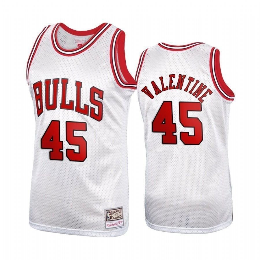 Men's Denzel Valentine 45 Chicago Bulls Platinum Hardwood Classics Jersey