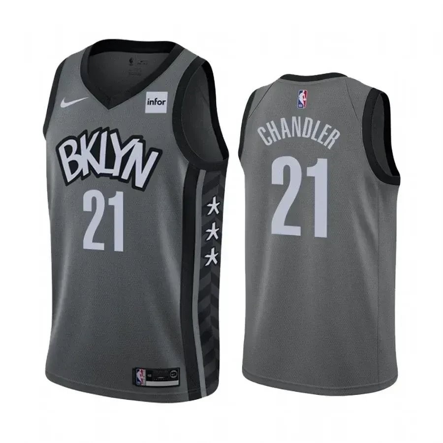 Men's Brooklyn Nets Wilson Chandler #21 Statement Edition Basketball Jersey Multicolor