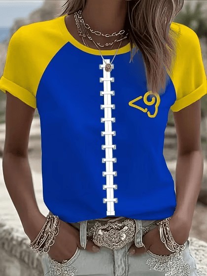 Musemora - Women's Los Angeles Rams T-Shirt - Game Day Football