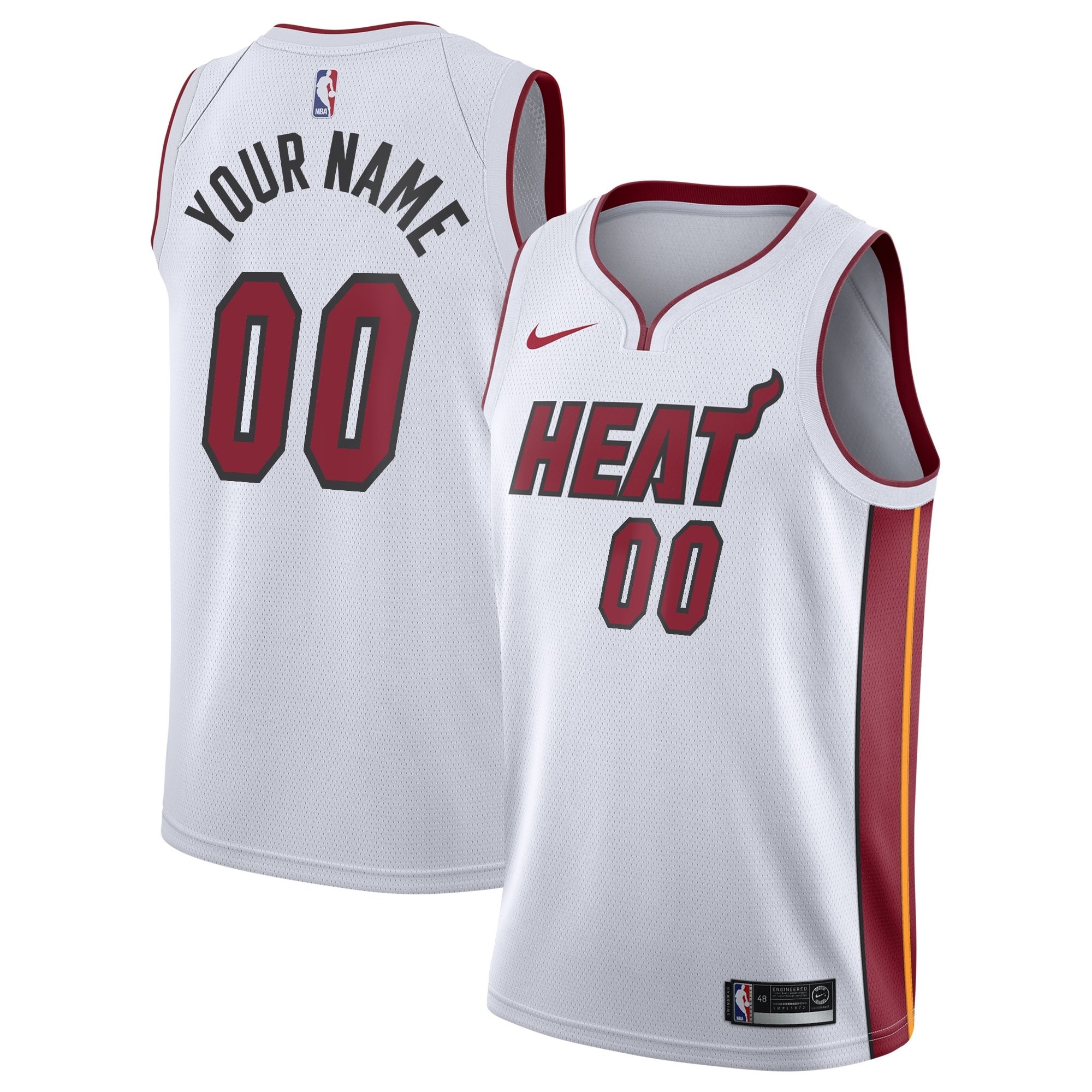 Miami Heat Association Swingman Custom Jersey Youth Unisex Multicolor