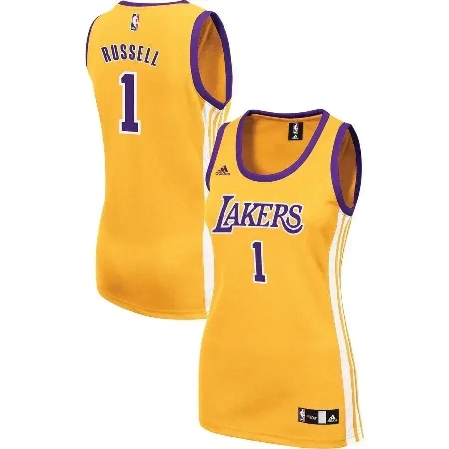 D'Angelo Russell Los Angeles Lakers Women's Home Jersey Gold - 100% Polyester