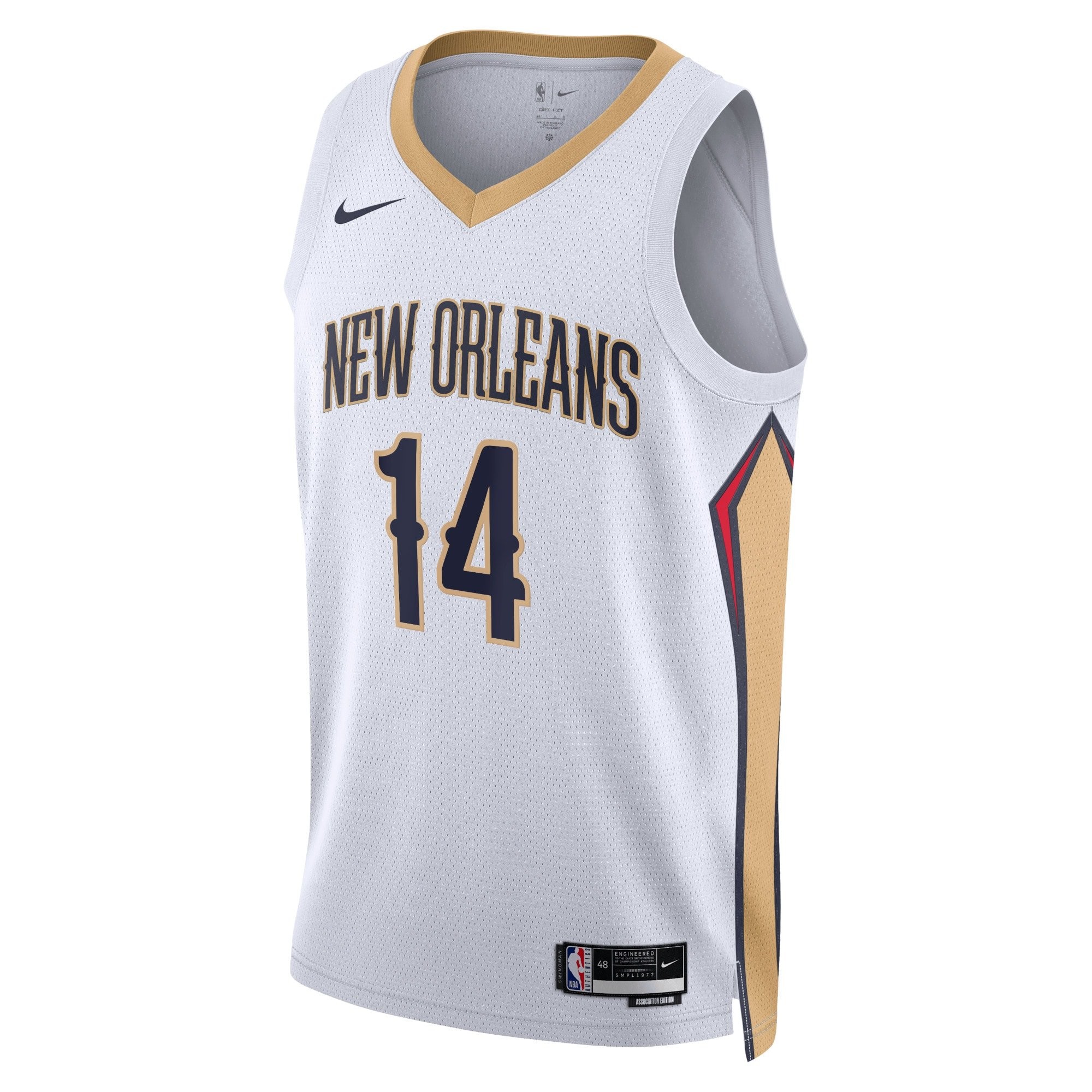 New Orleans Pelicans Association Edition Swingman Jersey White Brandon Ingram Unisex