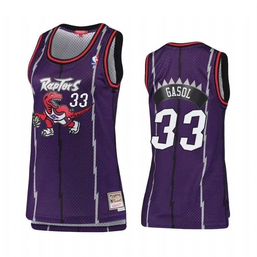 Women's Toronto Raptors Marc Gasol 33 Hardwood Classics Basketball Jersey Multicolor