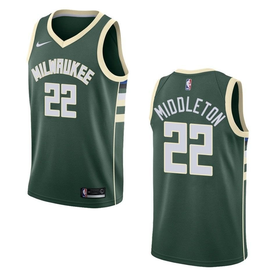 Men's Milwaukee Bucks Khris Middleton #22 Icon Swingman Jersey Green