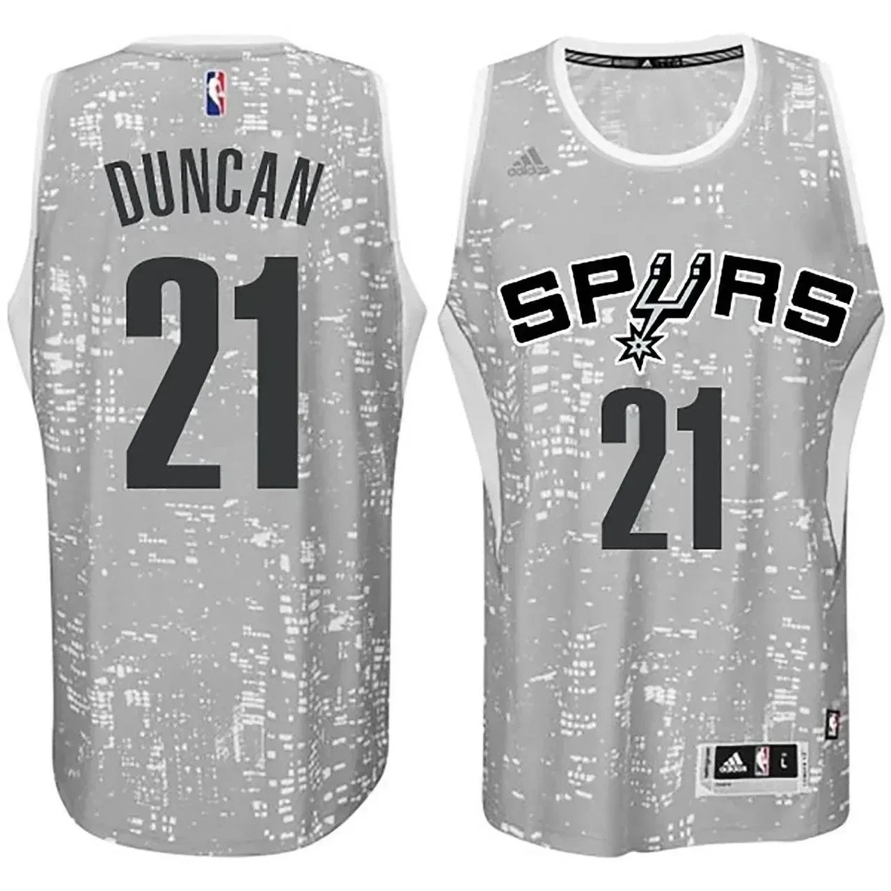San Antonio Spurs Tim Duncan City Lights Gray Swingman Jersey Mens S-3XL