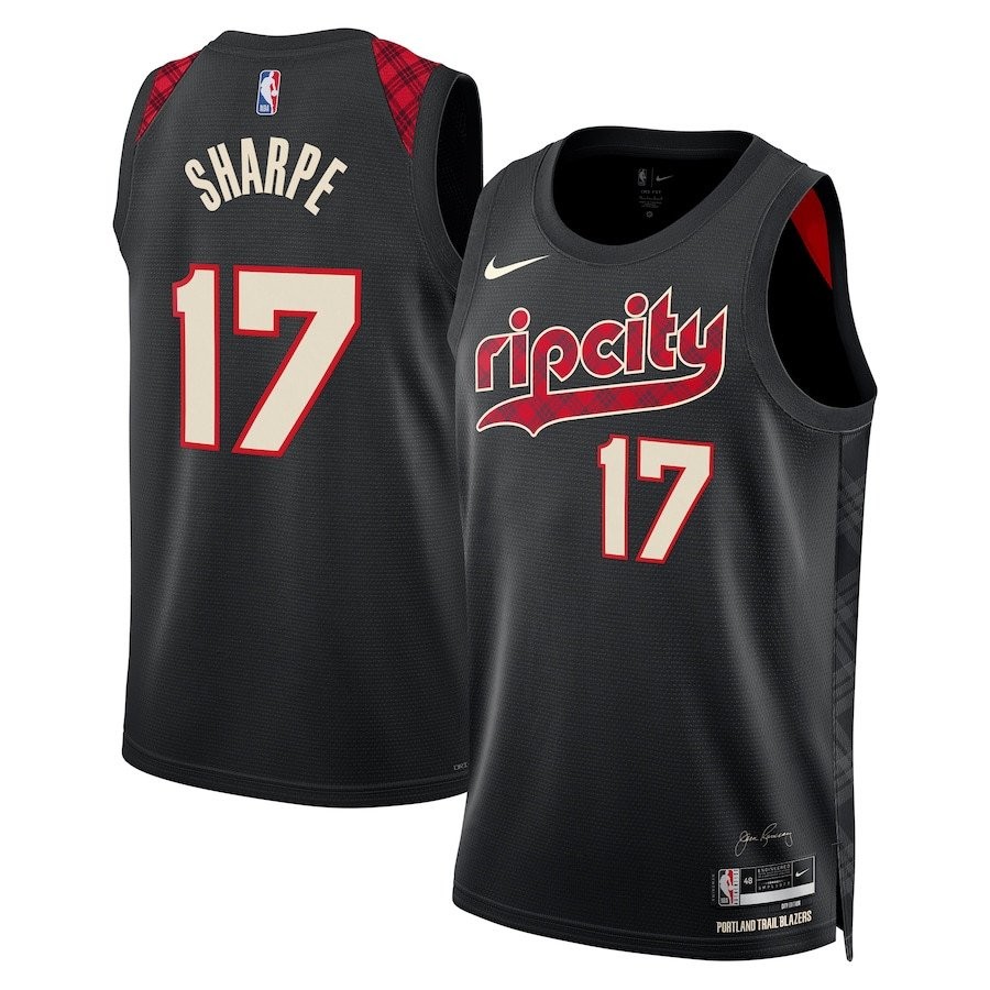 Shaedon Sharpe 17 Portland Trail Blazers 2023/24 City Edition Swingman Jersey Black