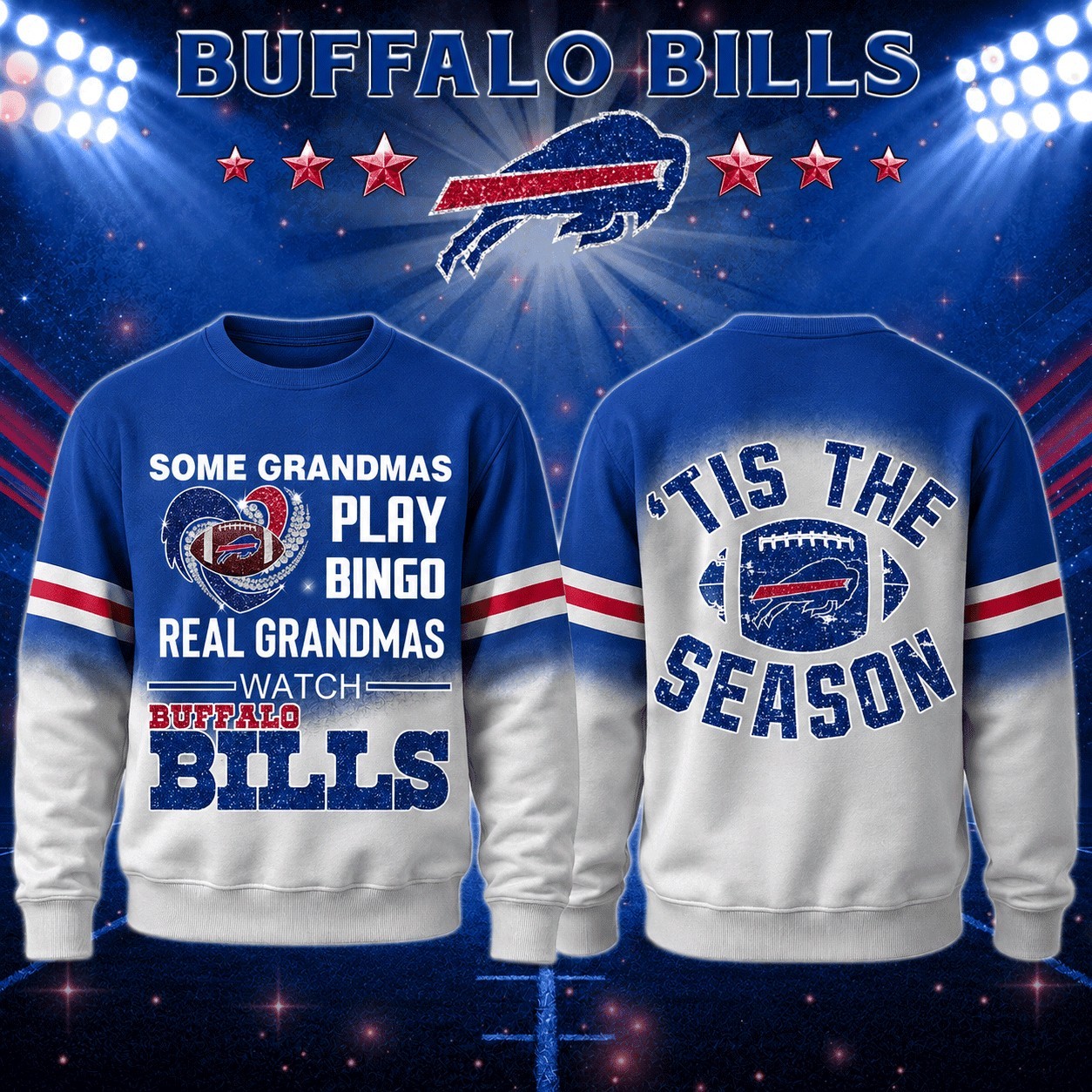 Musemora - Unisex Buffalo Bills Sweatshirt - Game Day Football