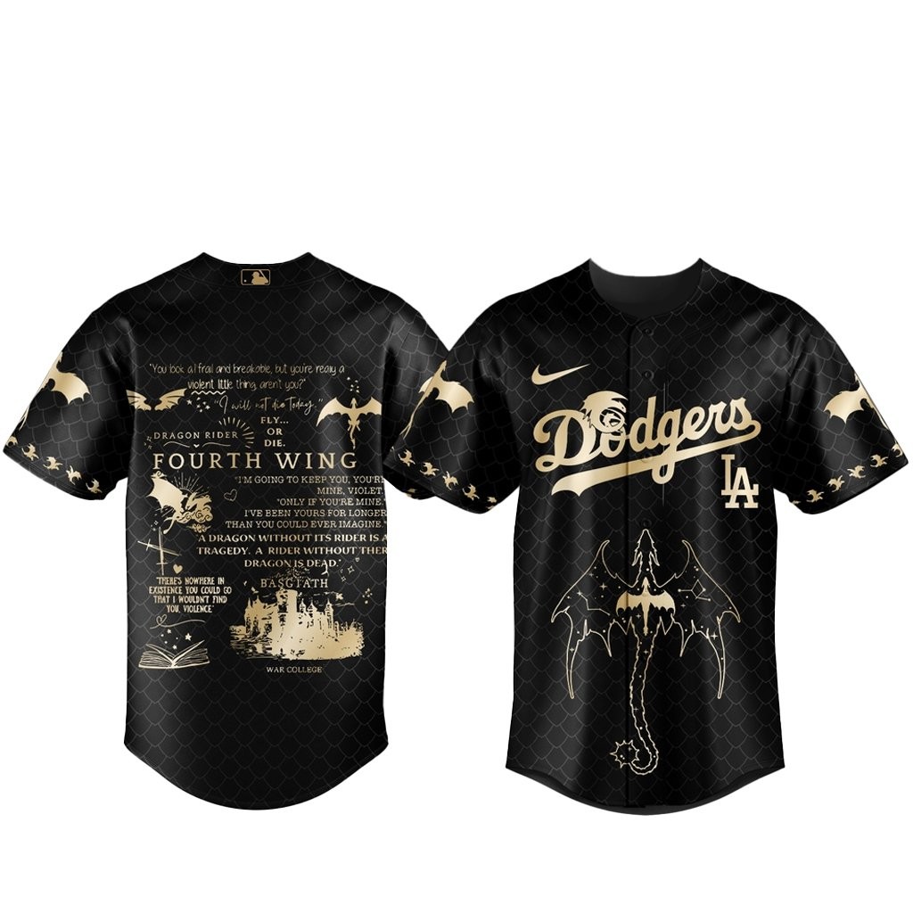 Los Angeles Dogers x Fourth Wing Night 2026 Black Baseball Jersey