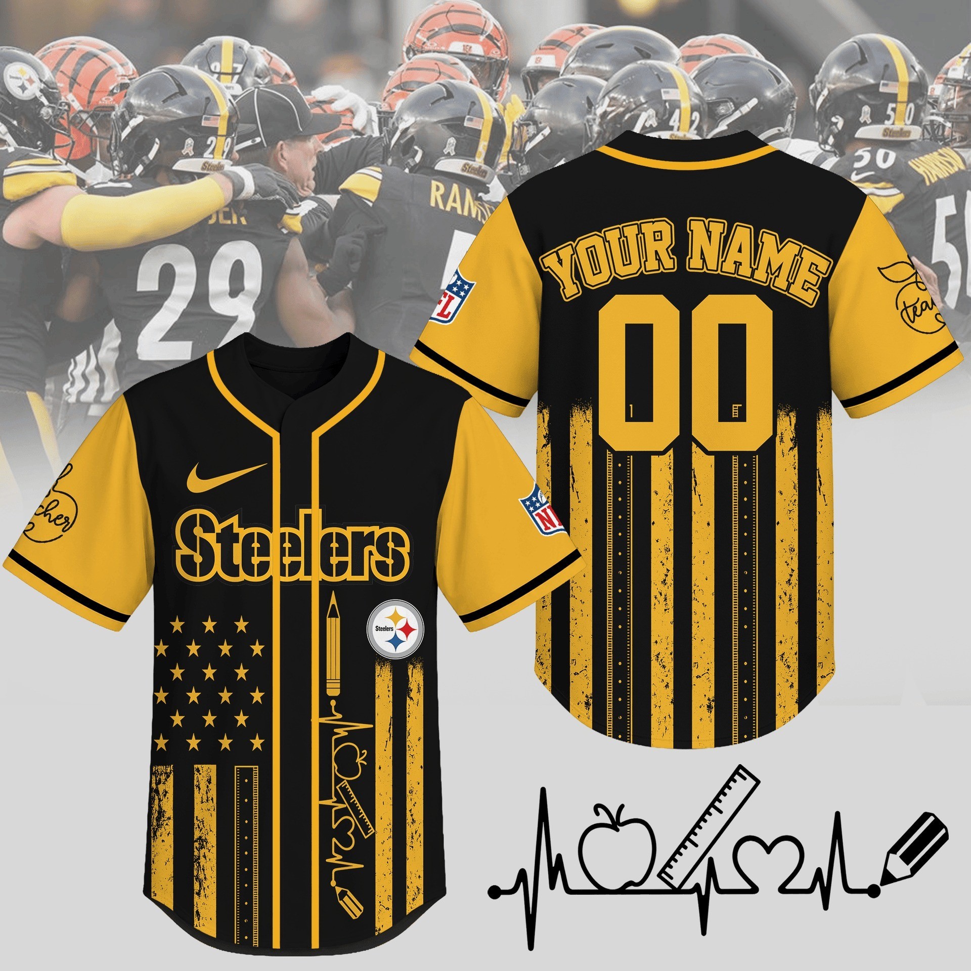 Musemora - Unisex Pittsburgh Steelers Jersey - Football