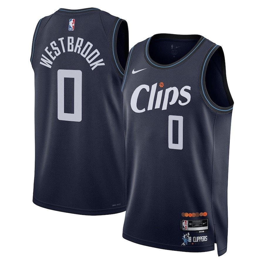 Russell Westbrook 0 LA Clippers 2023/24 City Edition Swingman Jersey Navy