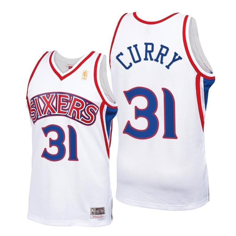 Seth Curry Philadelphia 76ers White Throwback 90s Jersey HWC Swingman - Men Jersey