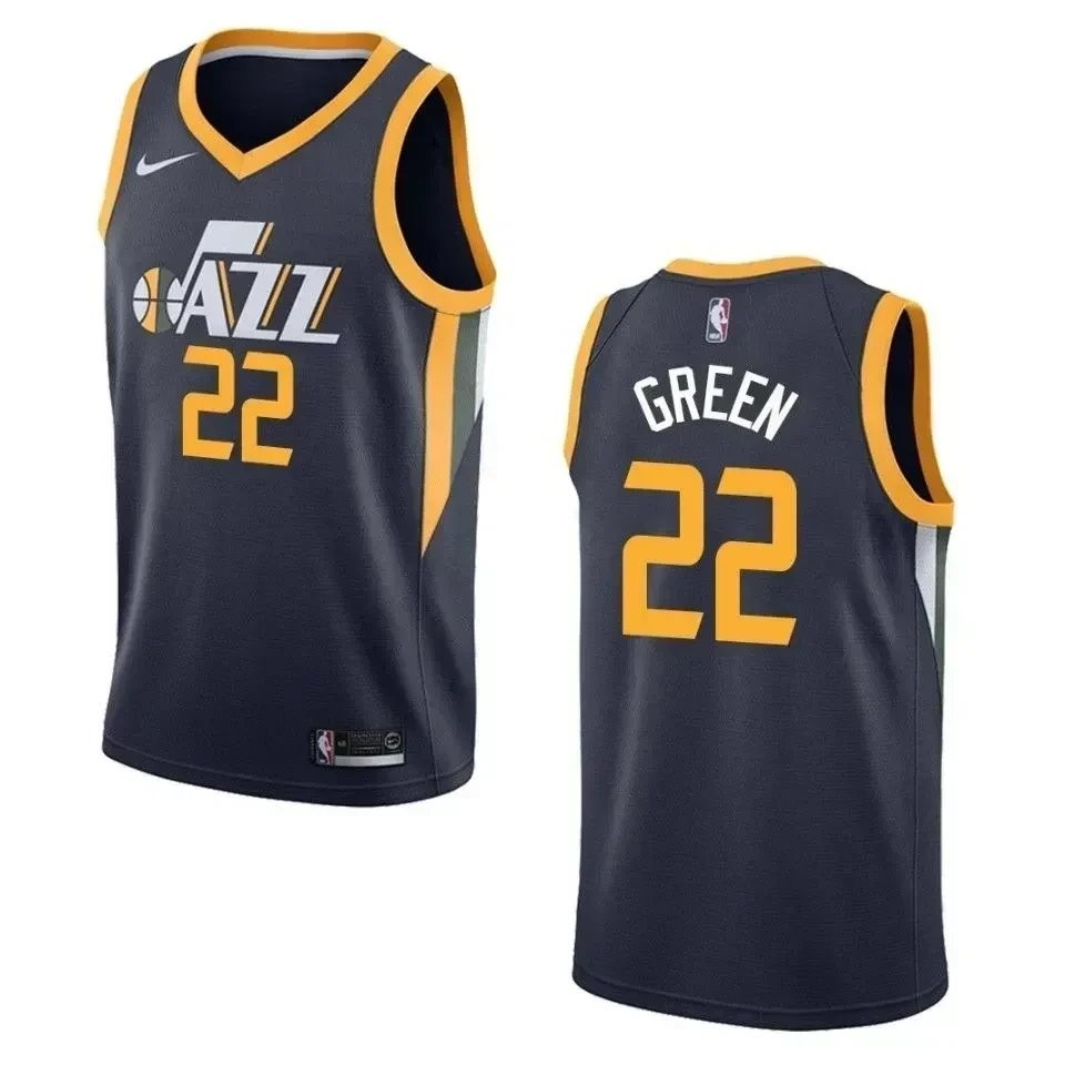 Men's Utah Jazz 22 Jeff Green Icon Swingman Jersey - Navy