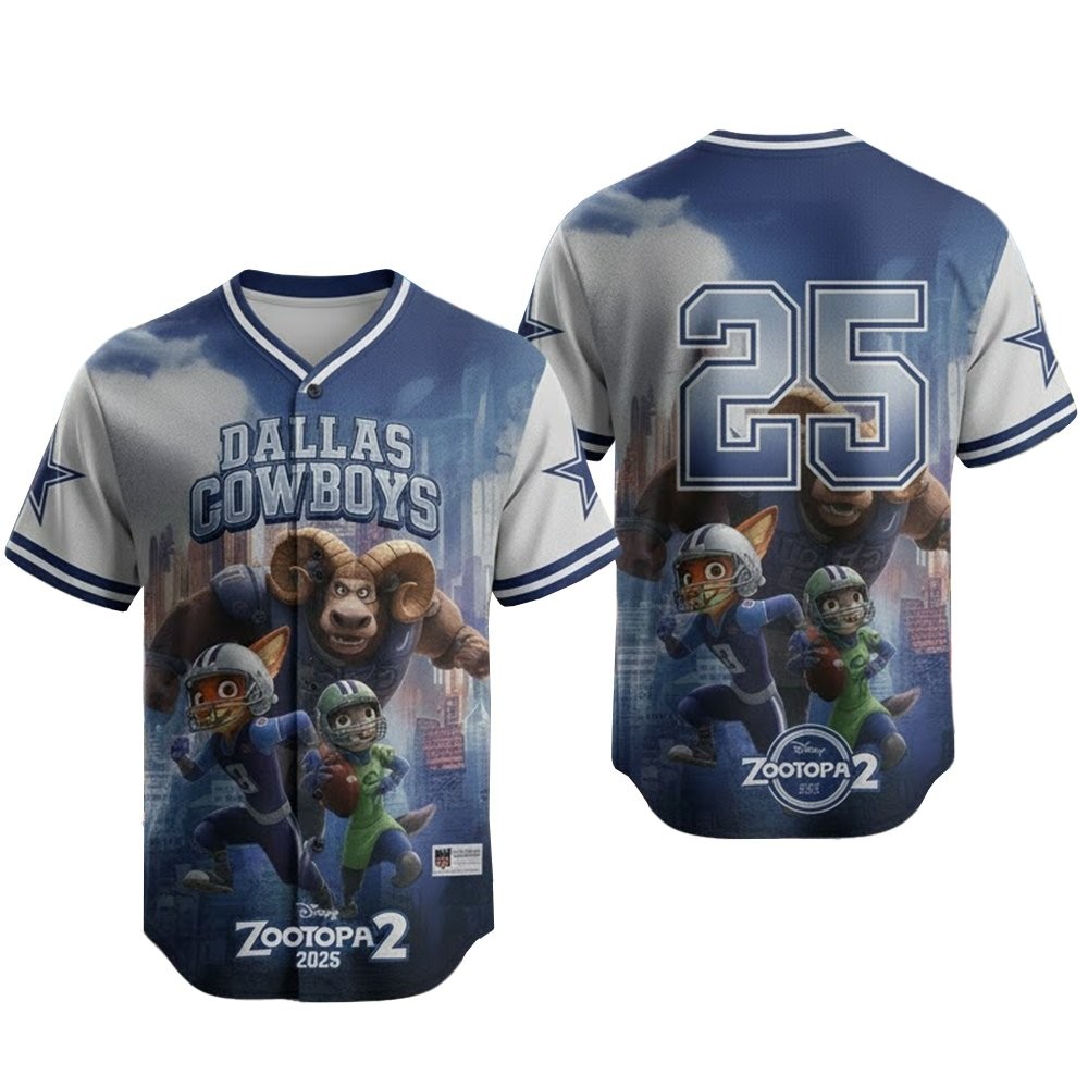 Dallas Cowboys x Zootopia 2 Wilde Hopps Baseball Jersey 2025