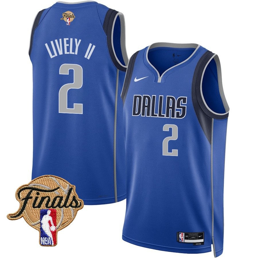 Dereck Lively II Dallas Mavericks 2024 Finals Patch Swingman Jersey Icon Edition Blue