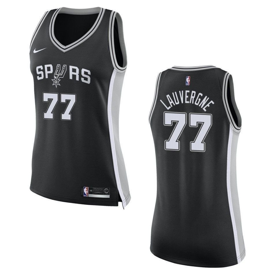 Women's San Antonio Spurs 77 Joffrey Lauvergne Icon Swingman Jersey Black