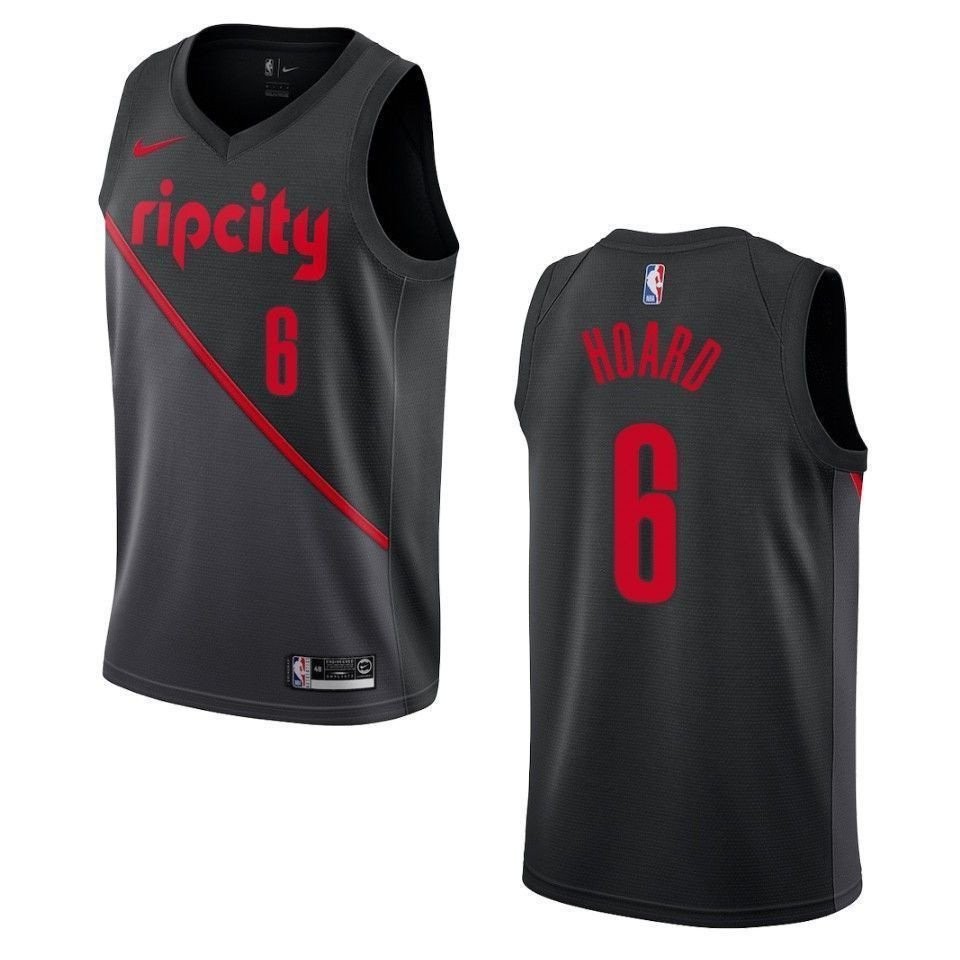 Men's Portland Trail Blazers 6 Jaylen Hoard City Swingman Jersey Black