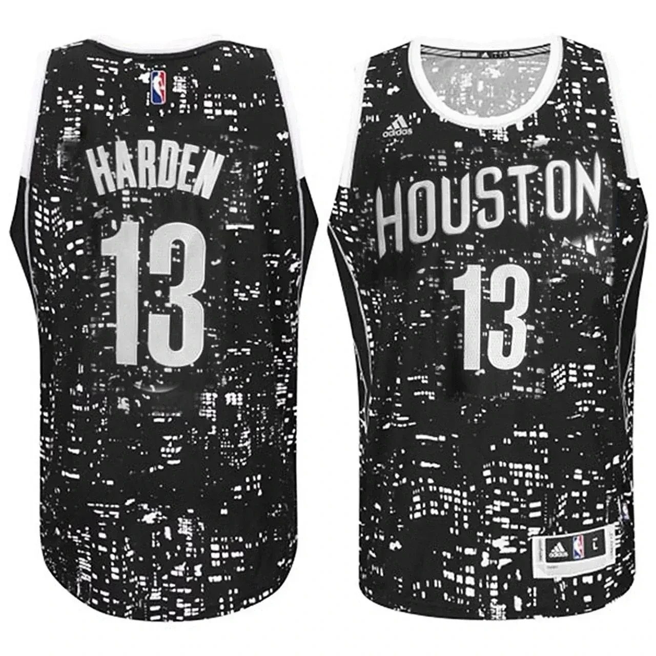 Houston Rockets James Harden City Lights Black Swingman Jersey Mens S-3XL