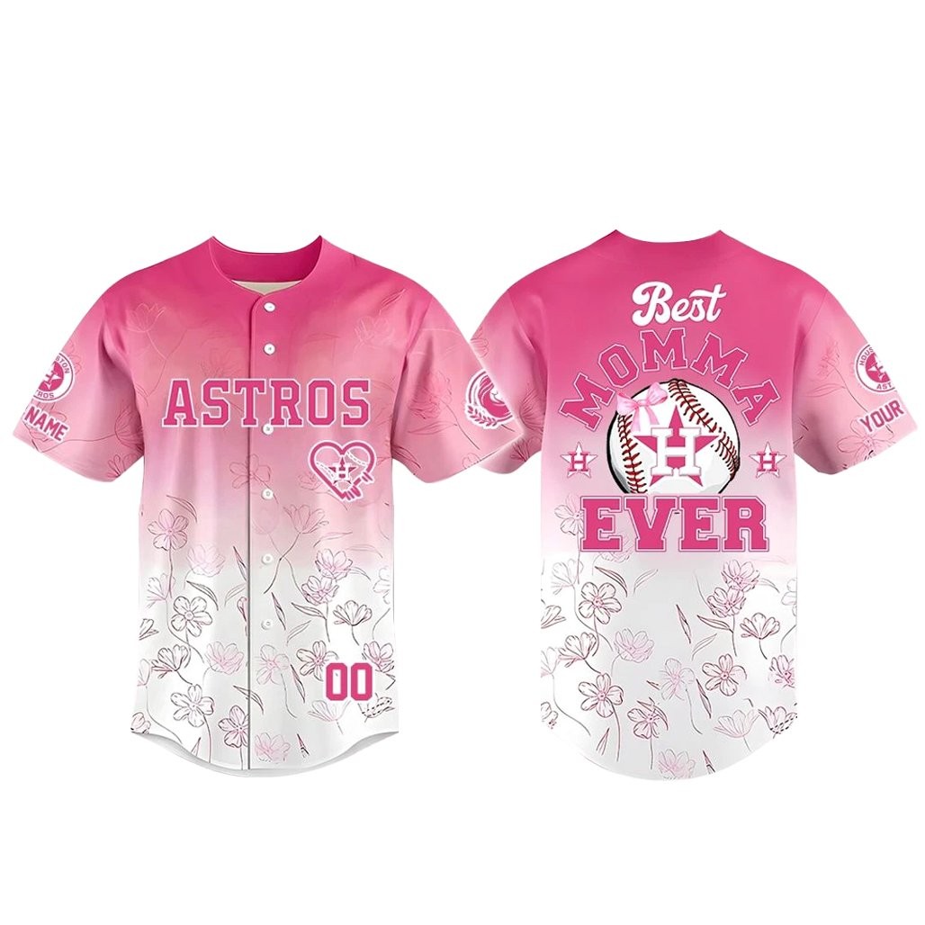 Custom Name and Number Houston Astros Happy Mother’s Day 2026 Baseball Jersey