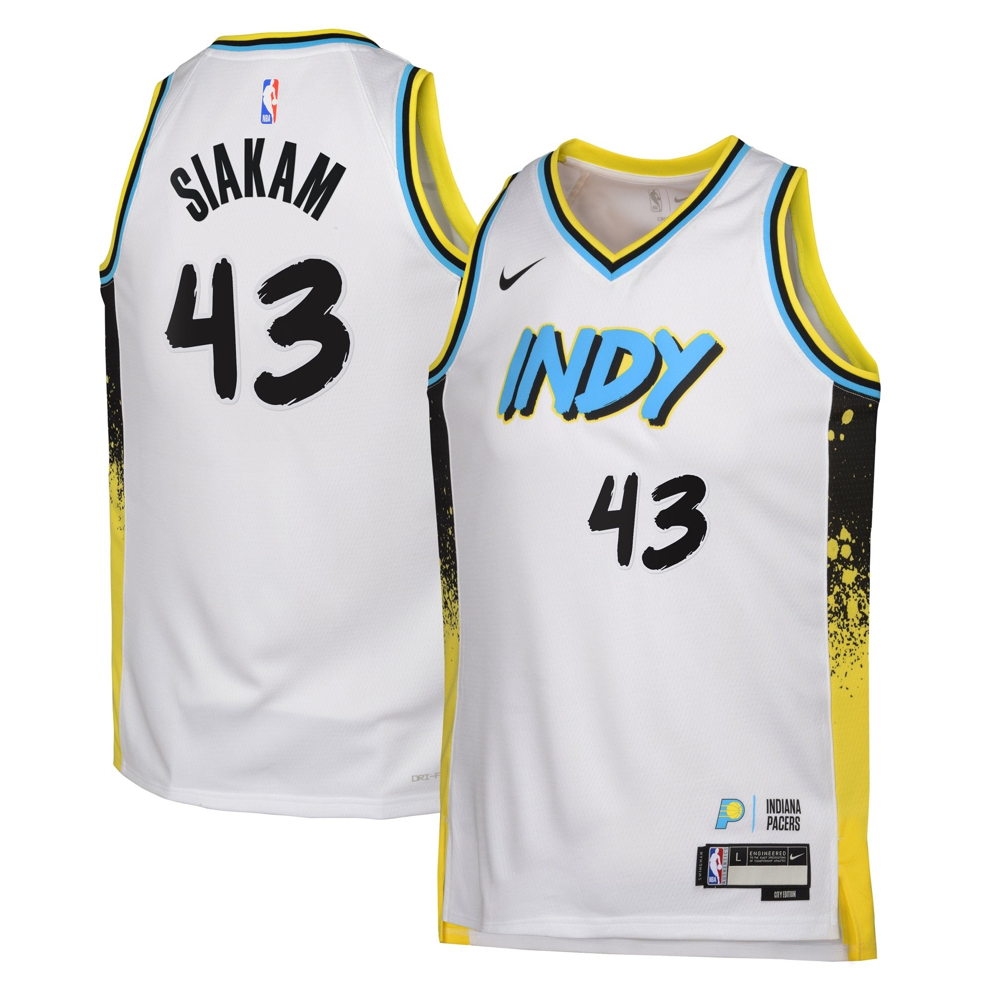 Indiana Pacers City Edition Swingman Jersey 2024 White Pascal Siakam Youth S-XXL