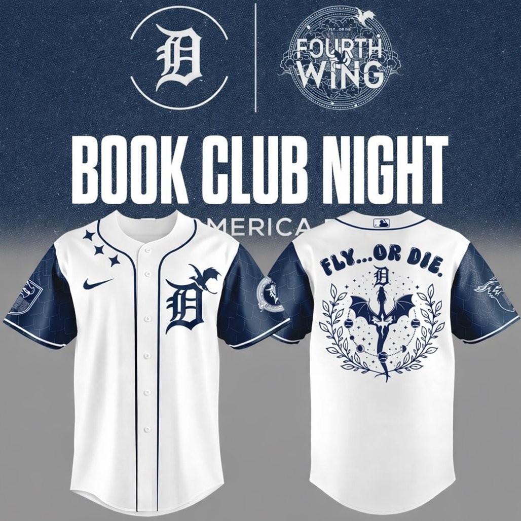 Detroit Tigers x Book Club Night 2026 Fourth Wing Baseball Jersey