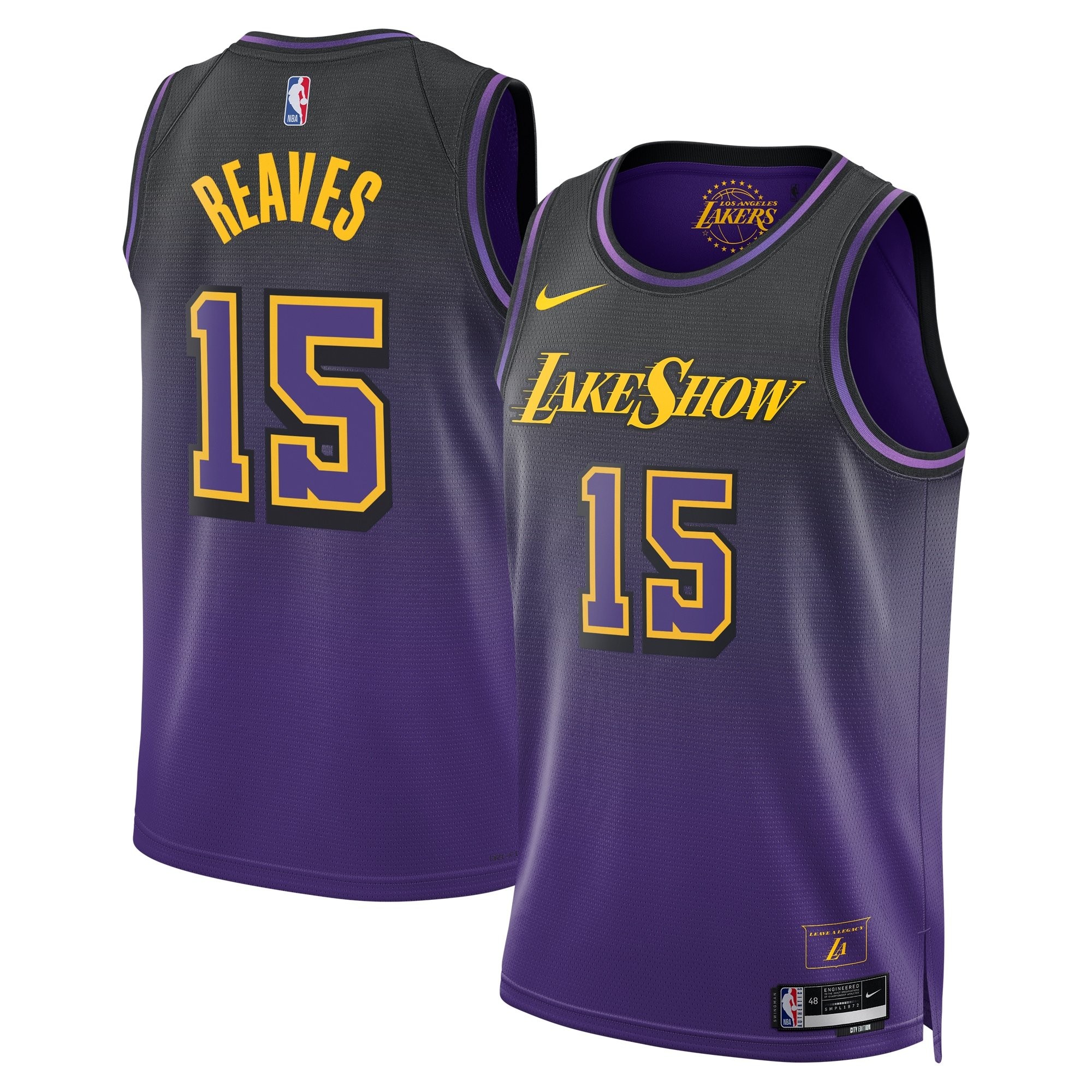 Los Angeles Lakers City Edition Swingman Jersey 2024 Purple Austin Reaves Unisex