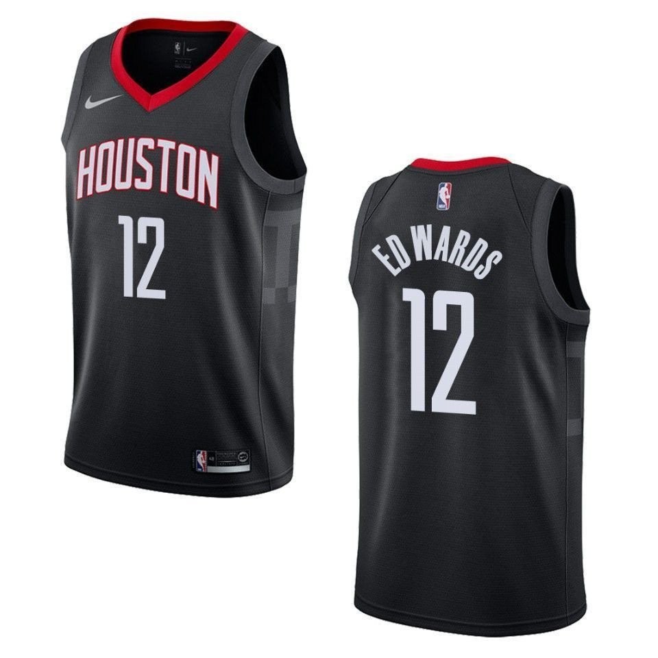 Men's Houston Rockets 12 Vincent Edwards Statement Swingman Jersey - Black