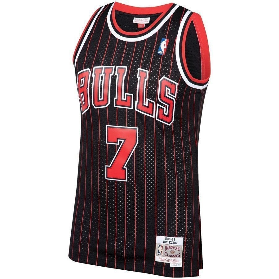 Toni Kukoc Chicago Bulls Mitchell & Ness 1995-96 Hardwood Classics Swingman Player Jersey - Black - Image 2