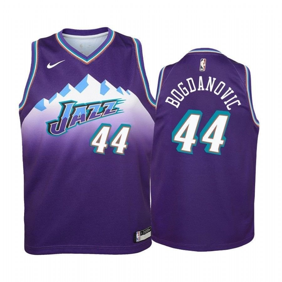 Youth Bojan Bogdanovic Utah Jazz Hardwood Classics Jersey Purple