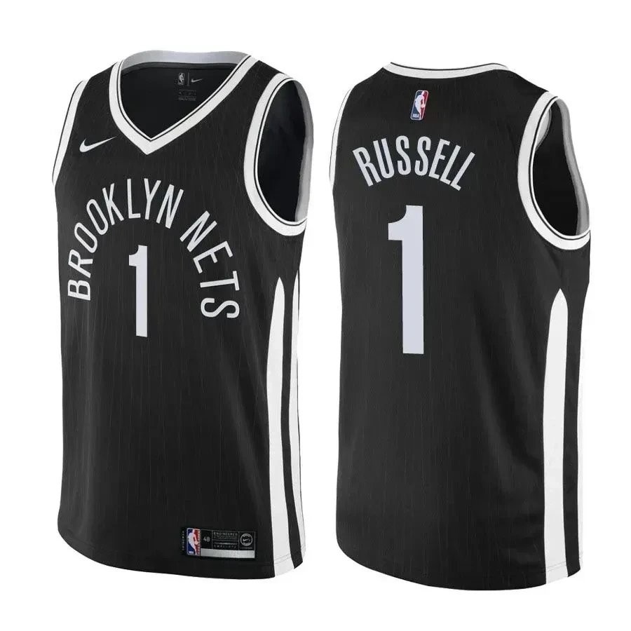 Men's D'Angelo Russell #1 City Edition Black NBA Jersey - Breathable Polyester
