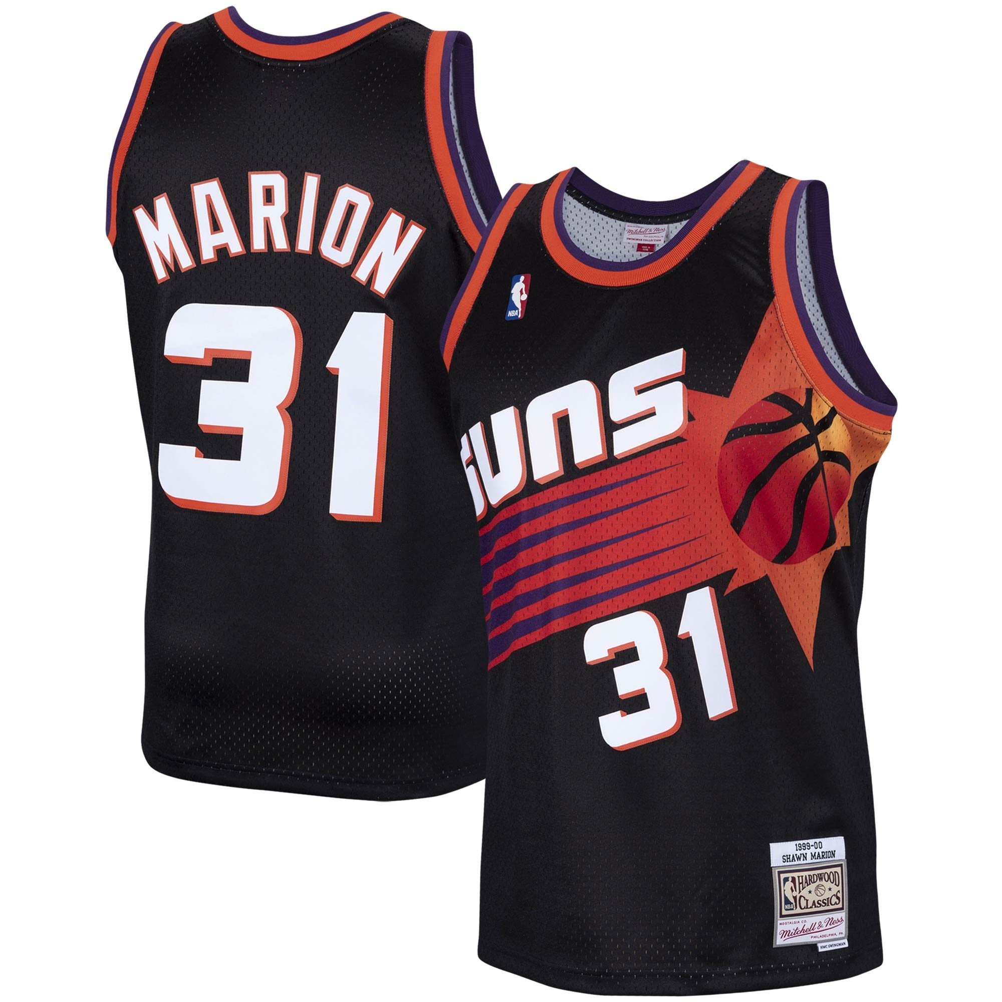Men's Mitchell & Ness Shawn Marion Black Phoenix Suns 1999-2000 Hardwood Classics Swingman Jersey
