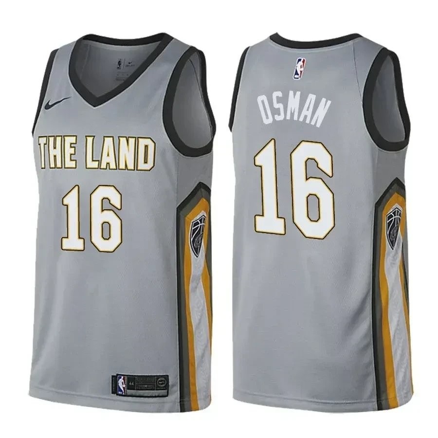 Men's Cleveland Cavaliers Cedi Osman #16 City Edition Gray Basketball Jersey