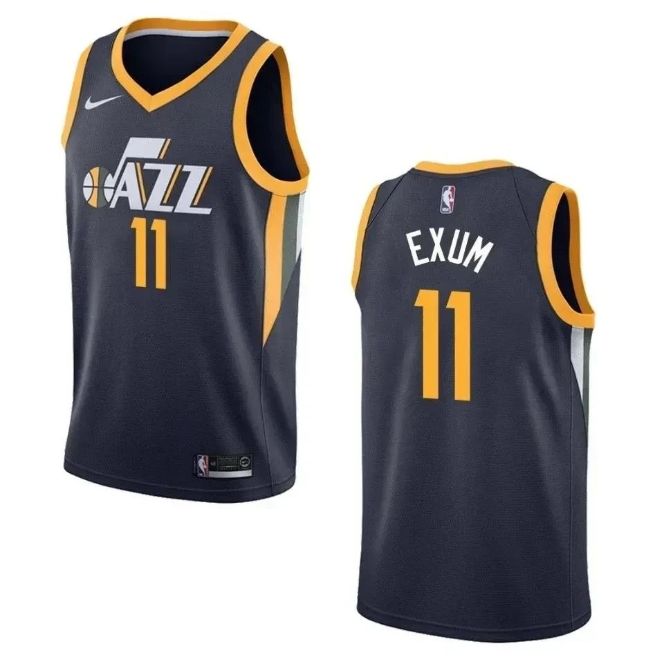 Men's Utah Jazz 11 Dante Exum Icon Swingman Jersey Navy