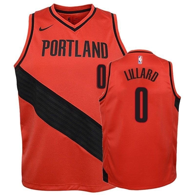 Youth Blazers Damian Lillard #0 State Red Basketball Jersey - Unisex
