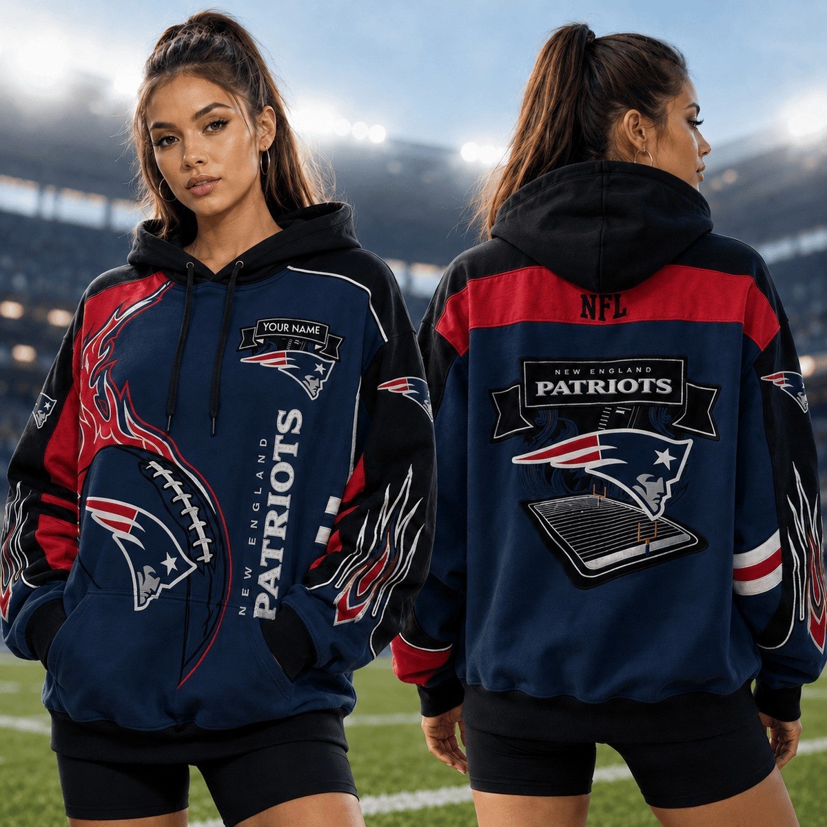 Musemora - Unisex New England Patriots Hoodie - Game Day Football
