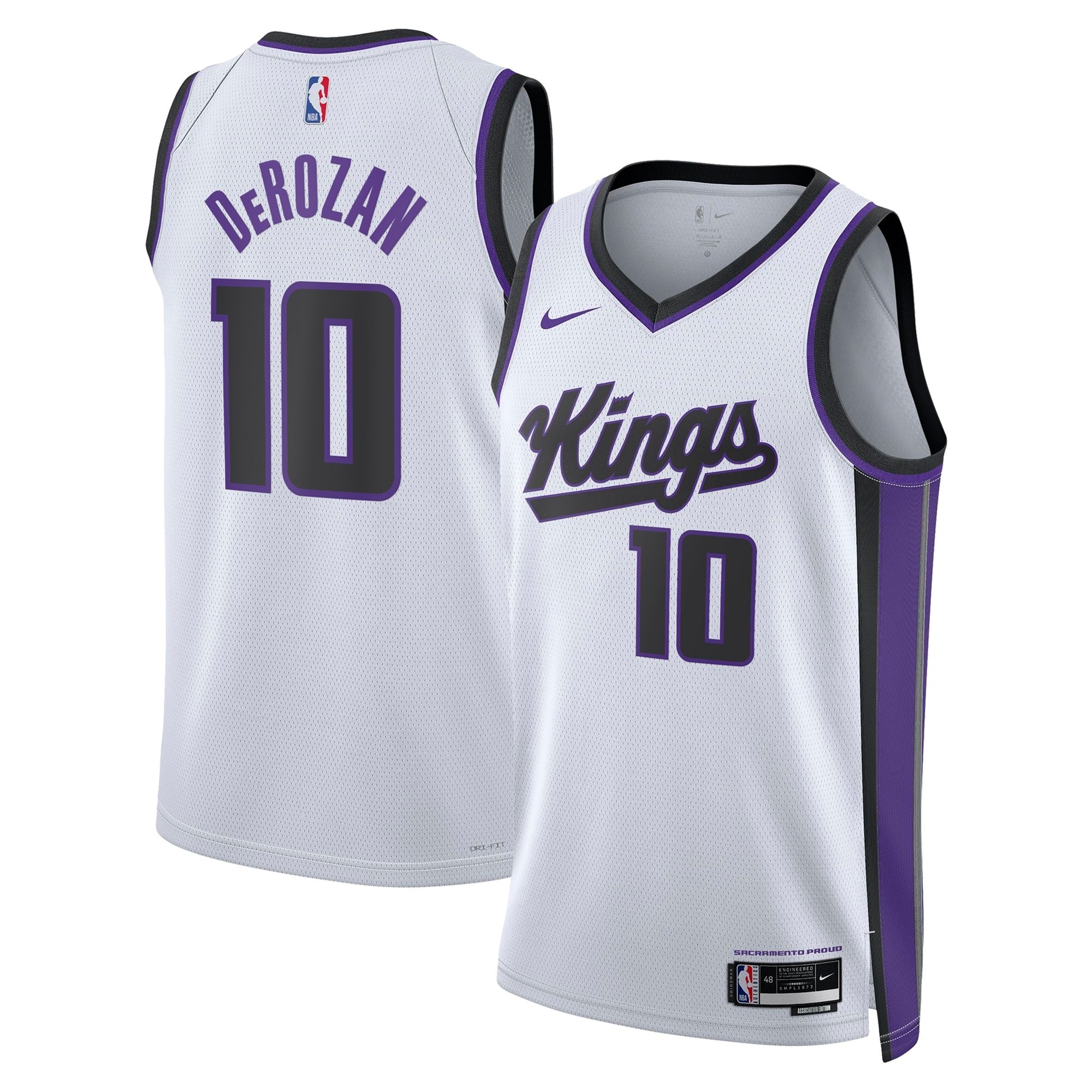Sacramento Kings Association Edition Swingman Jersey White DeMar DeRozan Unisex