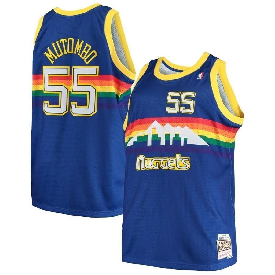 Dikembe Mutombo Denver Nuggets Mitchell & Ness Big & Tall Hardwood Classics Jersey Royal