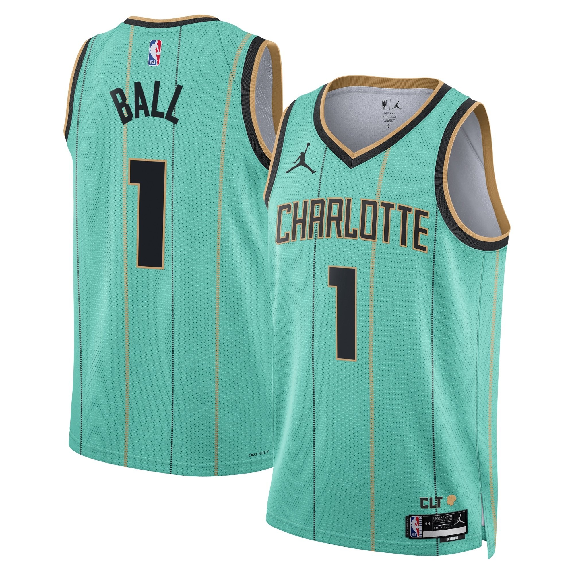 Charlotte Hornets Jordan Brand City Edition Swingman Jersey 2024 Teal LaMelo Ball Unisex