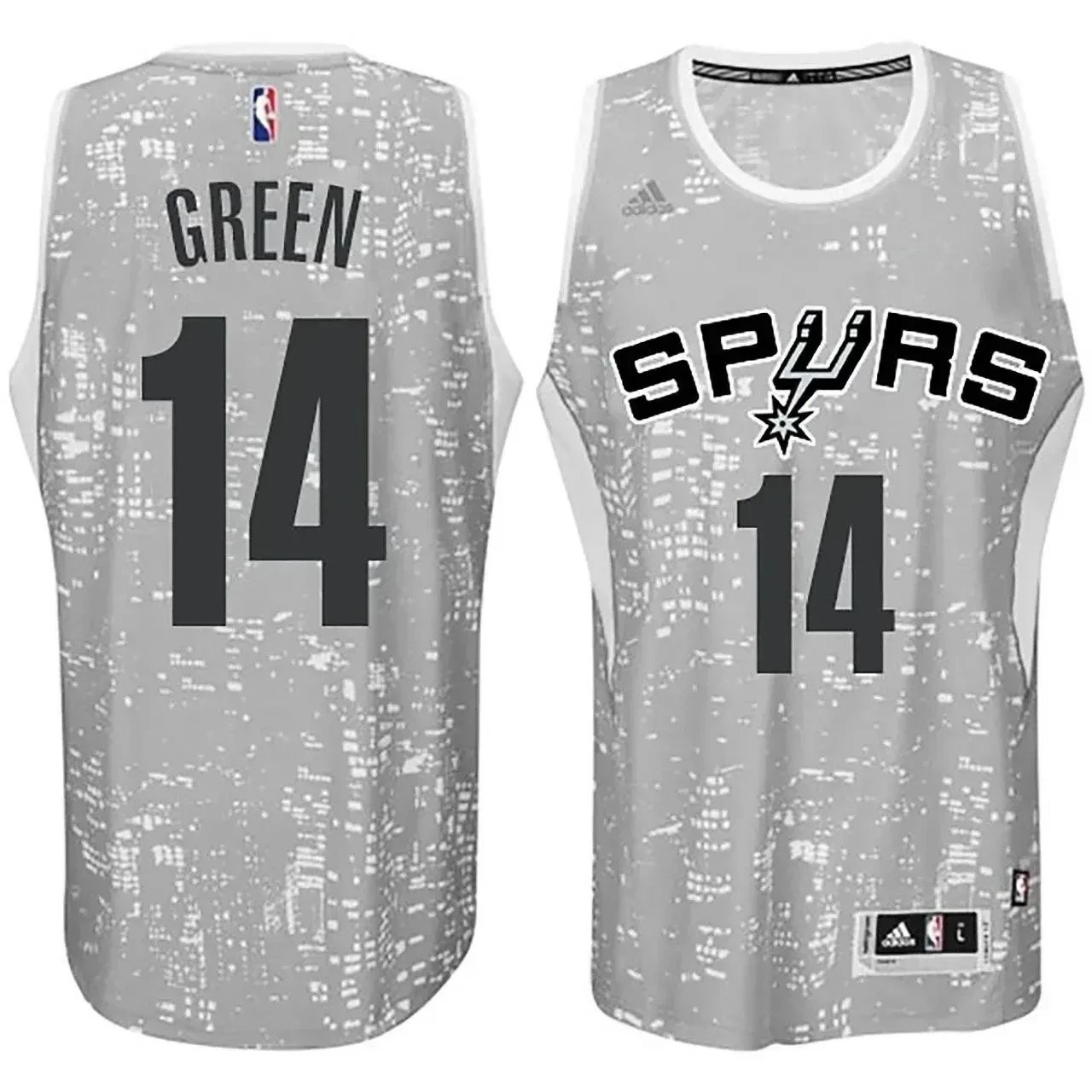 Male San Antonio Spurs 14 Danny Green City Lights Gray Swingman Jersey