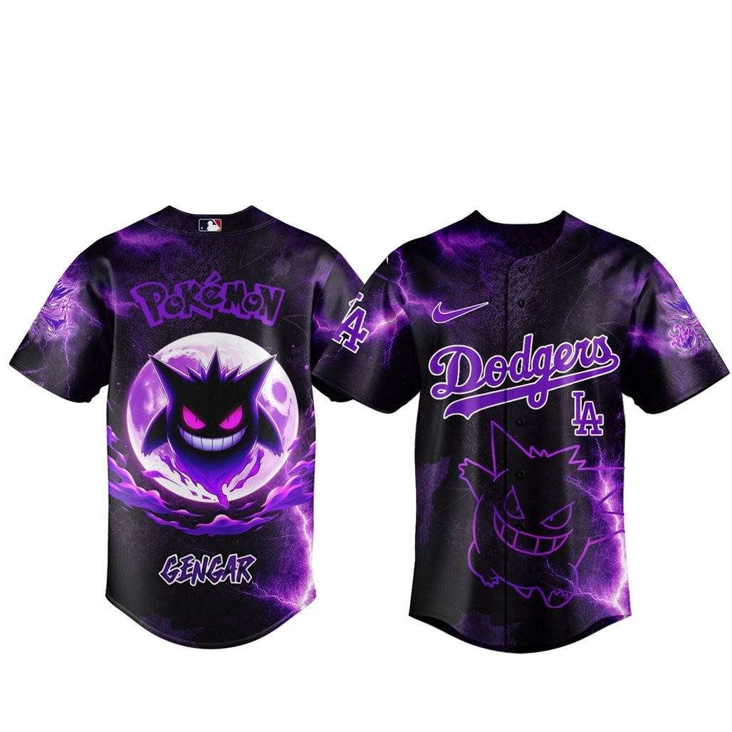 Los Angeles Dodgers x Pokemon Gengar 2026 Baseball Jersey Version 3