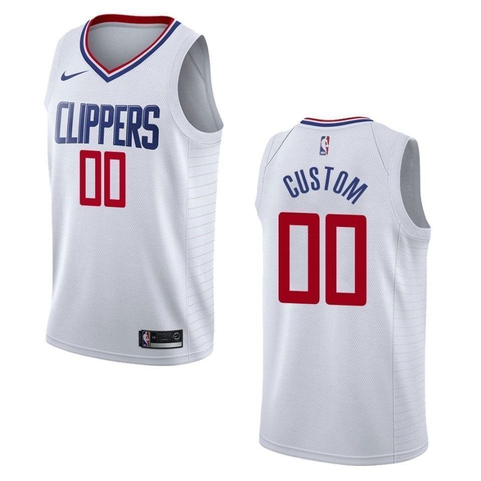 Men's Los Angeles Clippers 00 Custom Association Swingman Jersey - White